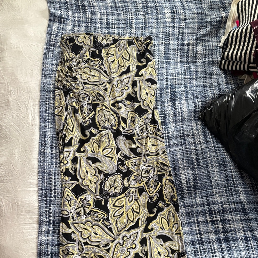 INC International Concepts Black and White Midi Pencil Skirt